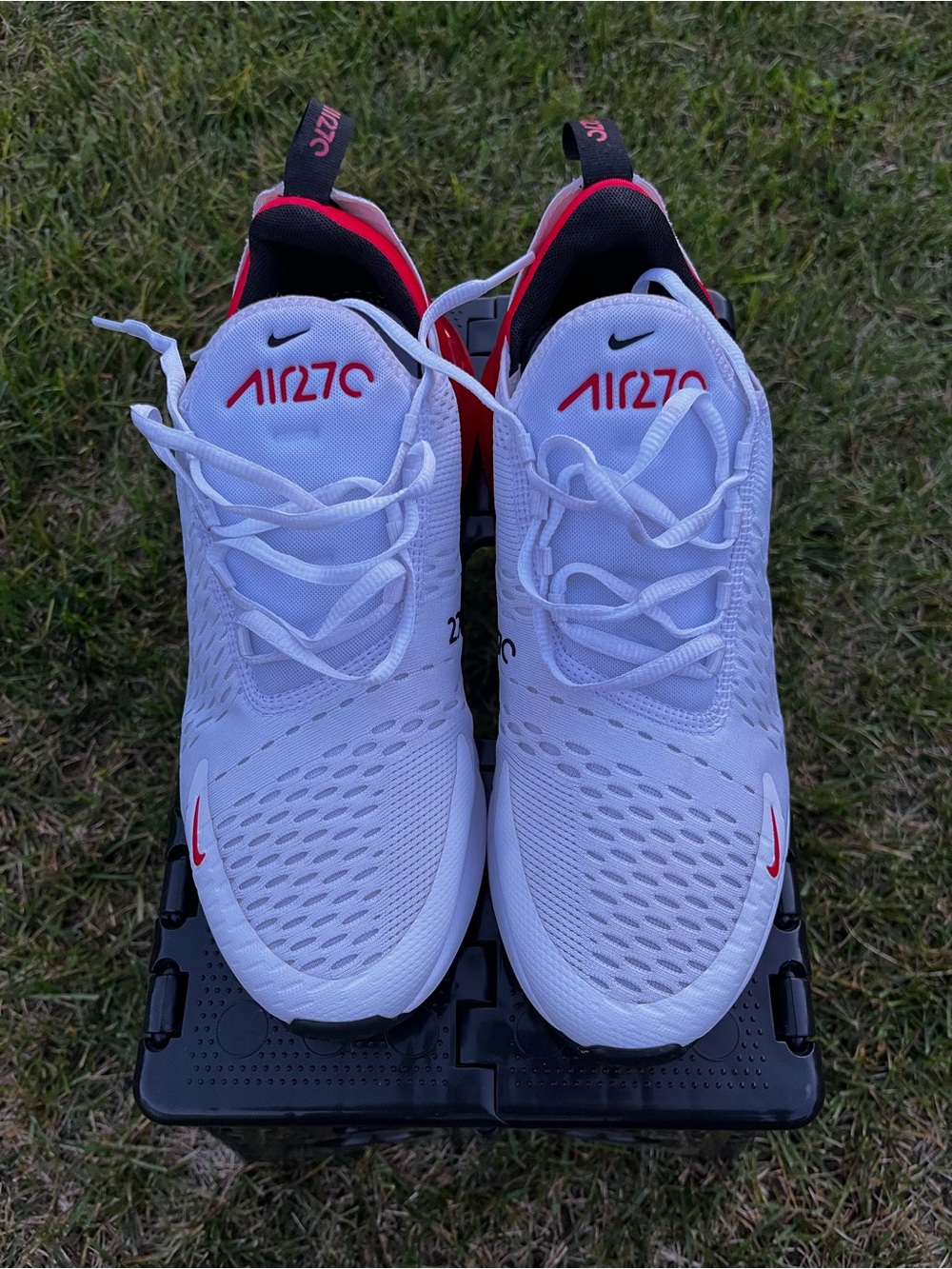 Nike Air Max 270 Flyknit Bred Chile Red Black Men’s 8.5 AO1023-601 w/ Box